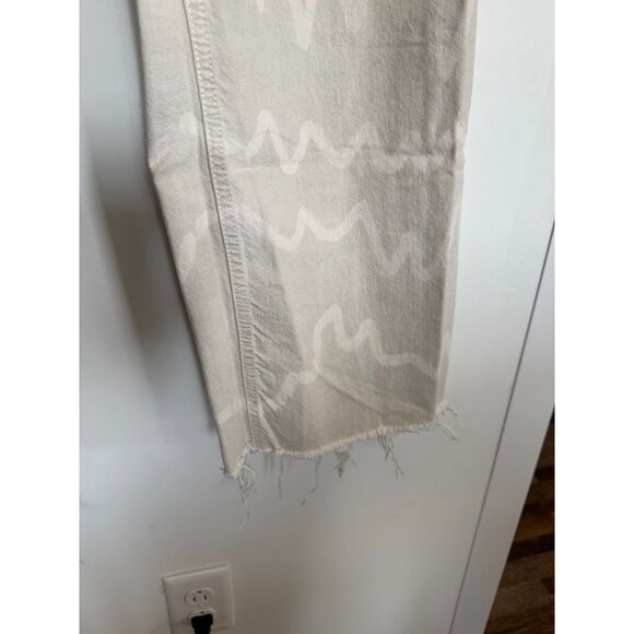 VTG Zara High Waist Wide Leg Cream Color Wave Pattern Leg Jeans Size EU40, US 8 - Picture 4 of 8